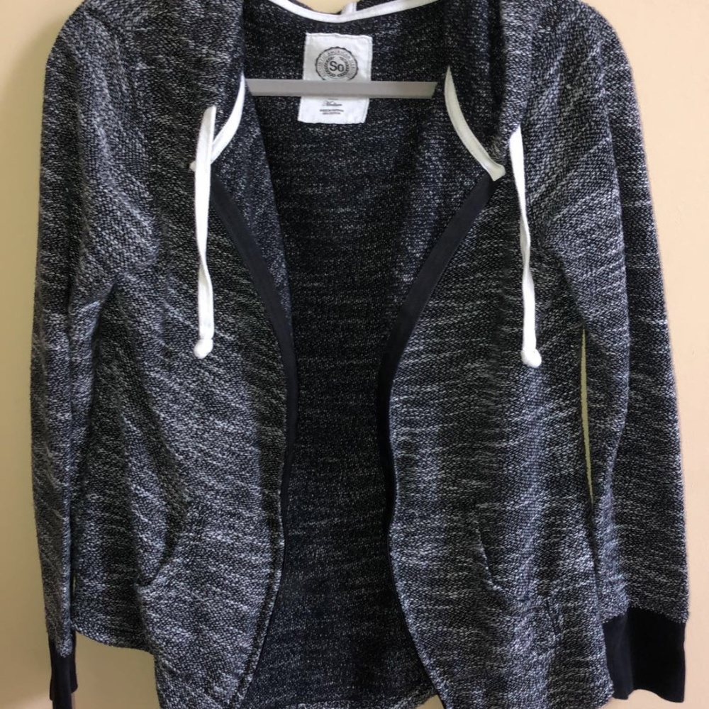 Gray Two-toned Zip up Jacket
